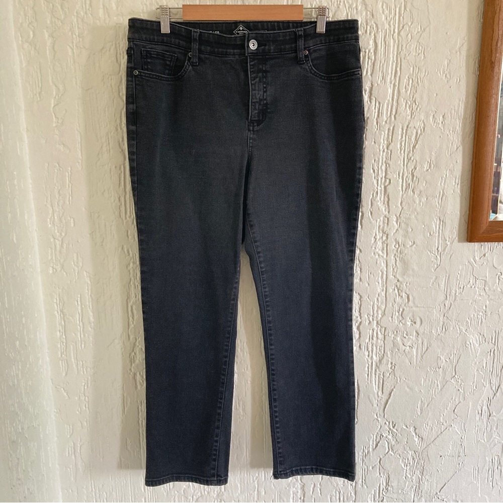 St John’s Bay Black Straight Leg Jeans Size 14 Short